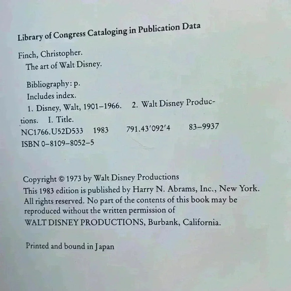 Vintage The Art of Walt Disney by Christopher  Finch
Hardcover Abrams - Picture 12 of 16